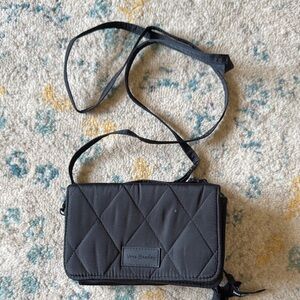 Vera Bradley Black Quilted Crossbody Wallet Bag